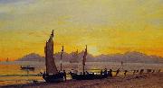 Albert Bierstadt Boats Ashore at Sunset oil painting reproduction